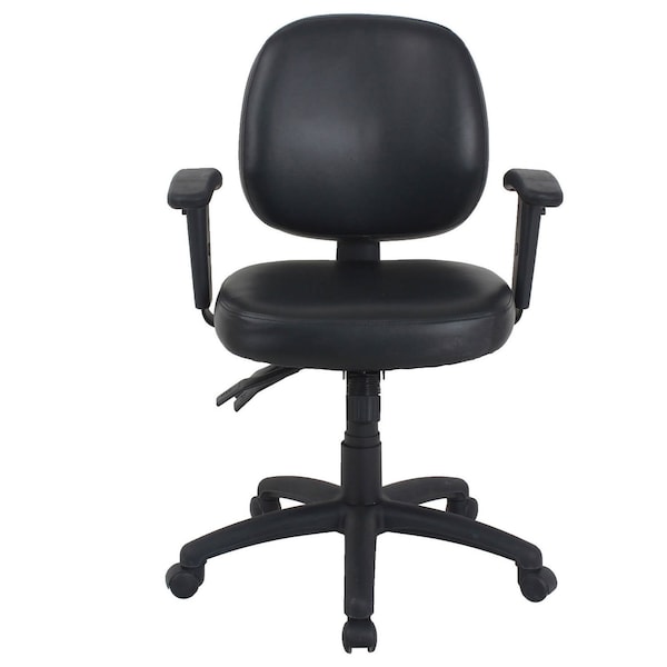 Global Industrial Mid Back 24/7 Antimicrobial Task Chair, Vinyl, Black 695506 - main